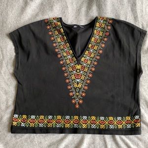 Zara Printed Boxy Top Size Medium